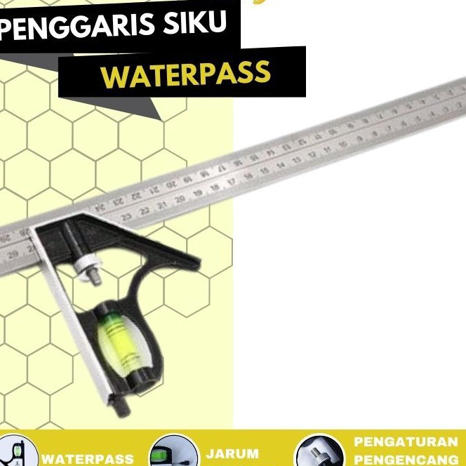 

KP8 Penggaris Tukang Siku Mistar Multifungsi ada Wateass