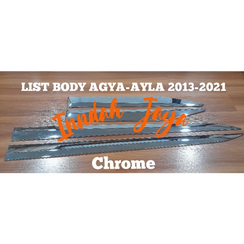 List Body Pintu Mobil Agya Ayla 2013-2021 List Body Samping Chrome