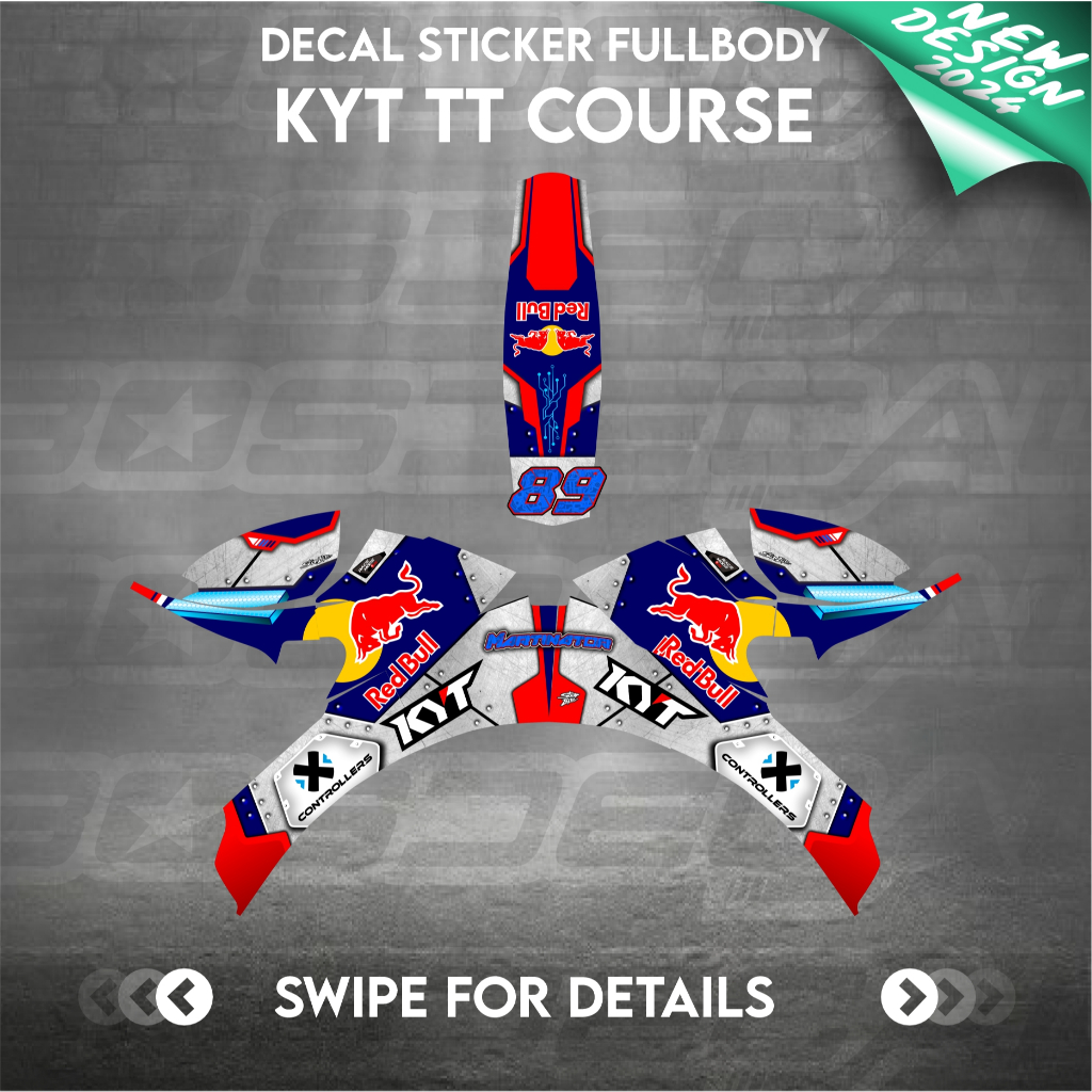 Sticker Decal Helm KYT TT COURSE Part 2