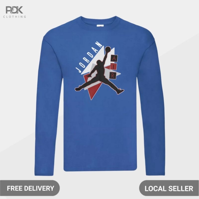 Kaos Pria Baju Lengan Panjang Basketball Air Jordan Diamonds