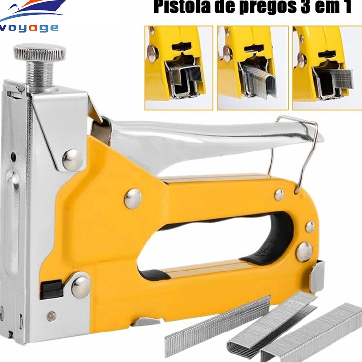 

KP8 3 in 1 Staple GunStaples Tembak Chromium molybdenum Bisa 3 Jenis Staples EDL1313 Kelas IndustriAlat Perkakas