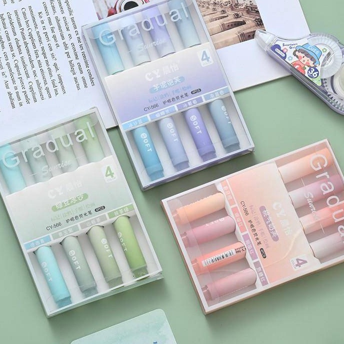 

KP8 4 BuahBungkus Secara Behap Pena Stabilo Kawaii Permen Warna Manga Spidol Midr Pastel Stabilo Set