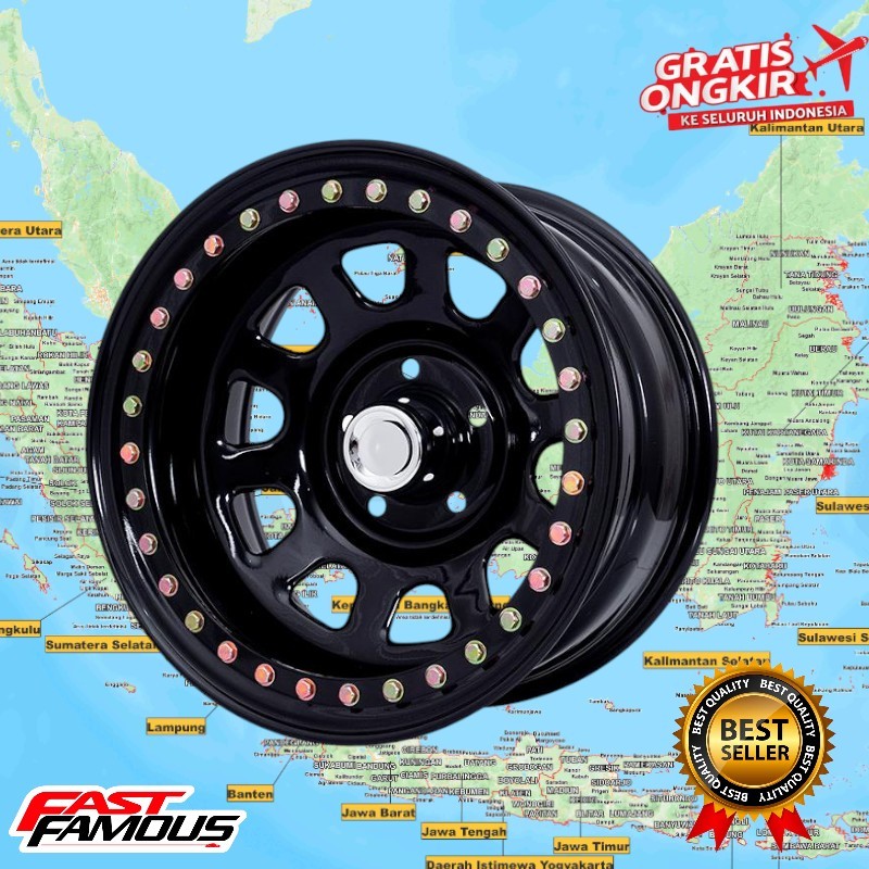 velg beadlock mokupo r17 baut 5x127 mobil rubicon sahara wlangler jk dll velg mobil r17 hsr