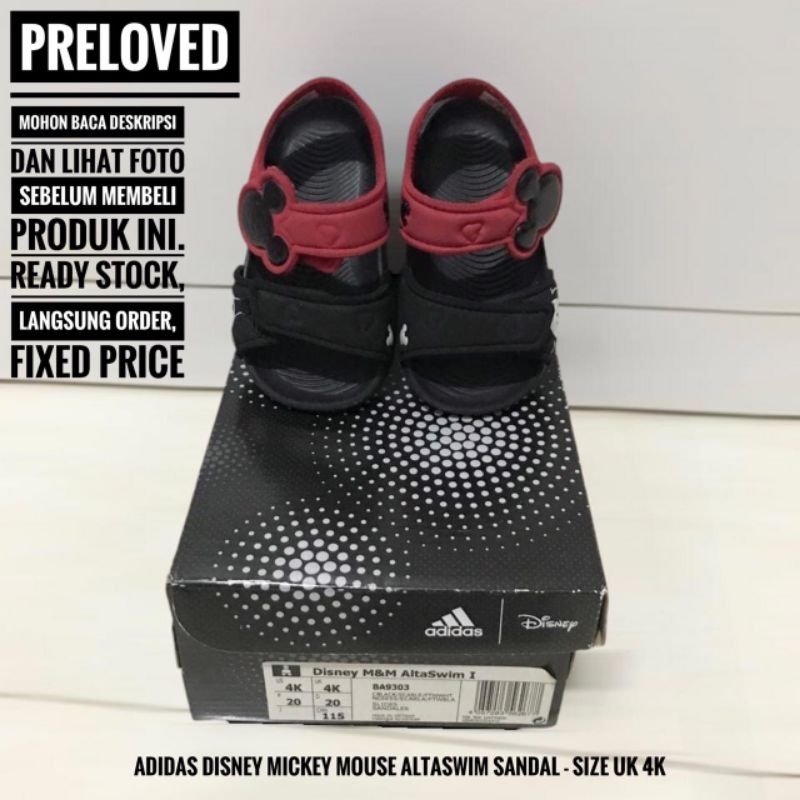 PRELOVED - GOOD CONDITIONADIDAS DISNEY MICKEY MOUSE ALTASWIM I SANDALSIZE UK 4KINSOLE 11.5CMFIT FOR 