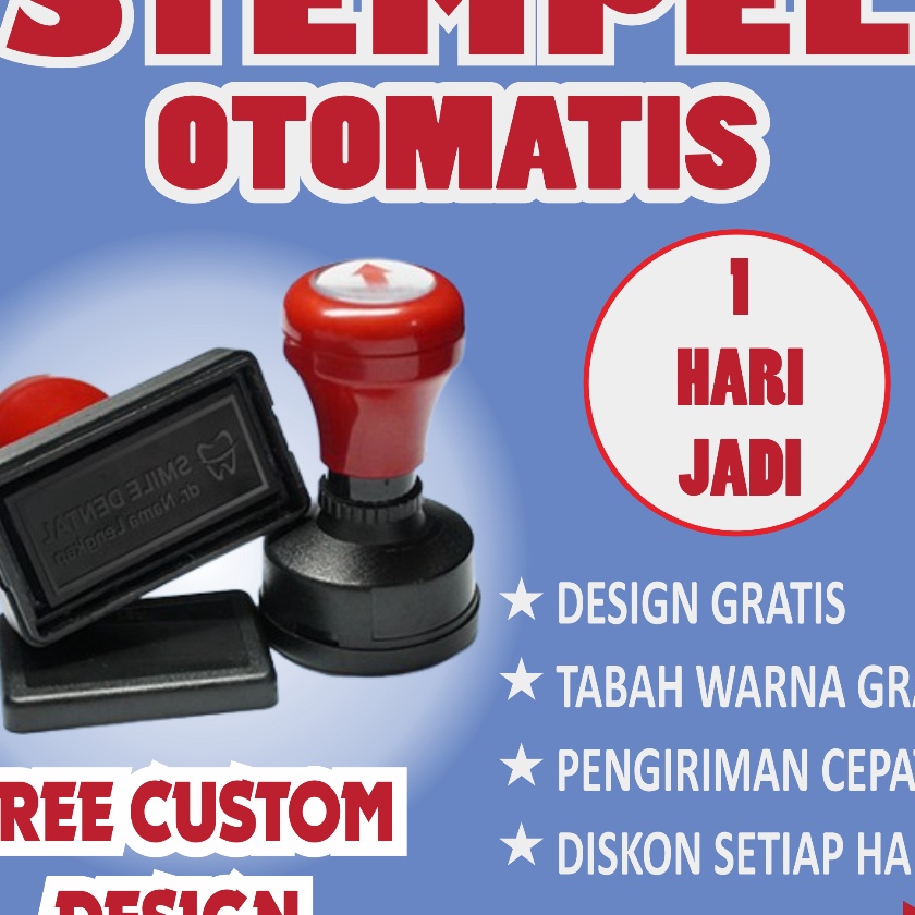 

Gila Stempel Stempel Otomatis Desn Custom Free tambah warna