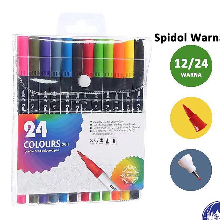

KF7 Watercolor Marker Pen Spidol Warna Brush Pen 1224 Warna Stazionario