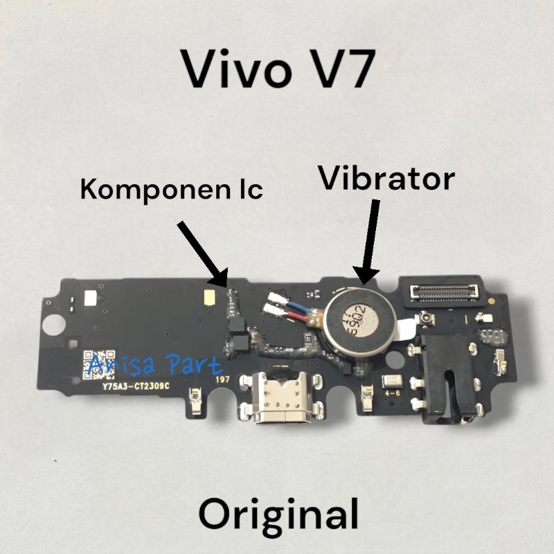 Papan Cas Konektor Cas Vivo V7 Original Full Komponen Ic Papan Pcb Board Konektor Charger Mic + Ic V