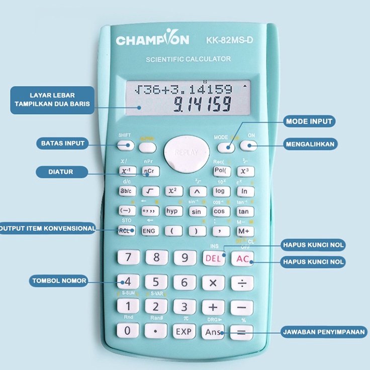 

HJ6 Kalkulator Scientific Ilmiah 24 5 Warna Calculator Ujian Sin Cos Tan Function 24 Qiqi Treasure