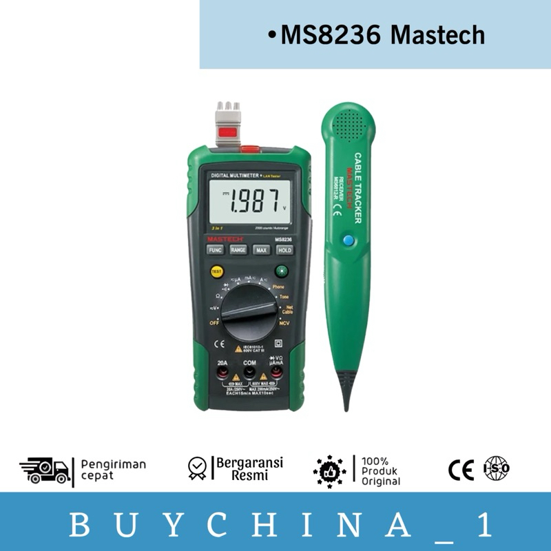 MS8236 Mastech Multimeter LAN Cable Tracker Wire Network Tester Kabel