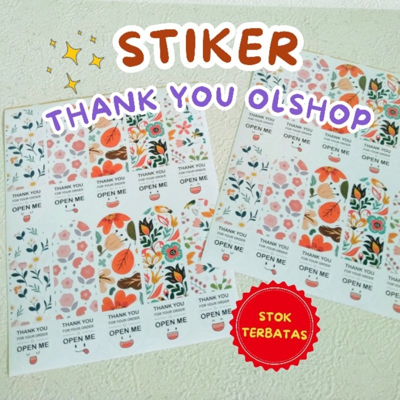 

[10 PCS] Stiker label Thank you | Stiker open me untuk kardus kemasan online shop