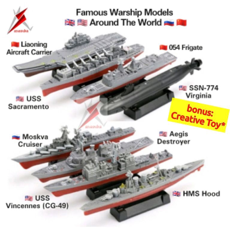 Top Promo Model kit kapal HMS Hood Moscow Cruiser UBoat Liaoning Aegis Sacramento Vincennes battlesh