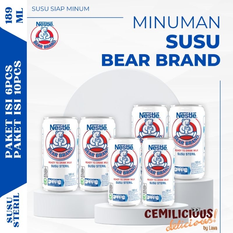 

BEAR BRAND Susu Steril 189ml ×6pcs dan 189ml ×10pcs