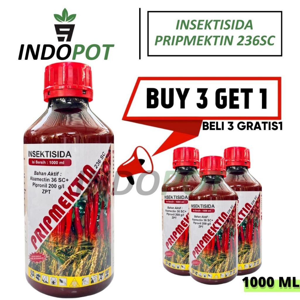 Pripmektin 236Sc 1 Liter Insektisida Abamectin Plus Zpt Untuk Segala Tanaman