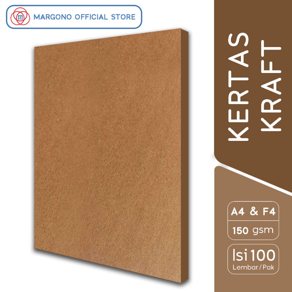 Margono Kertas Kraft Liner Samson Coklat Vintage 150 gsm A4 / F4 - 100 lembar