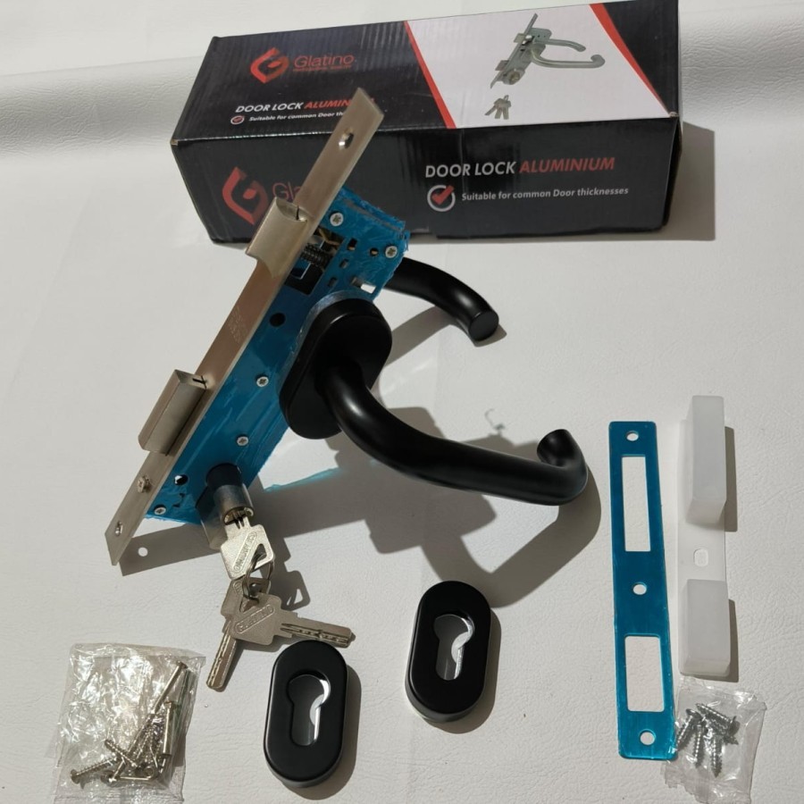 Handle Kunci Set Aluminum Pisah AL GLT 201 BL Glatino Black