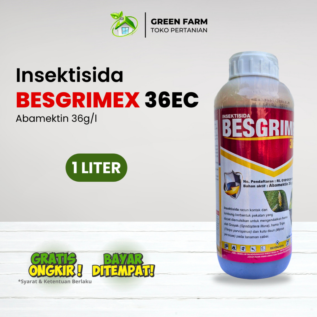 Besgrimex 36ec Abamektin 36g/l 1 Liter Ampuh Atasi Hama Tanaman Abamectin Tertinggi Dikelasnya