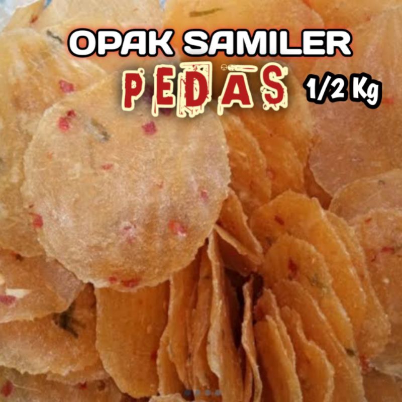 

KERUPUK SAMILER PEDAS MANIS MENTAH KRIPIK SINGKONG KECIMPRING JALEPAK 1/2 KG