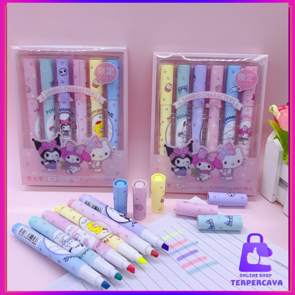 

OST Set Highlighter Warna Warni Karakter Kartun 6PCS Motif Spidol Warna Pastel Pen Diary Marker Stationery Lucu Unik Penanda Buku Warna Warni Pena Ujung Lembut