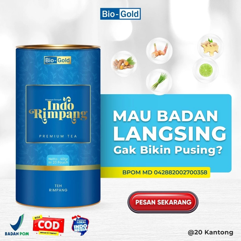 

BIO GOLD TEH INDO RIMPANG PREMIUM TEA Teh Celup Herbal Alami Bantu Menurunkan Berat Badan Melangsingkan Detox