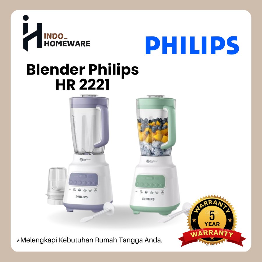 Blender Plastik Philips 2 liter HR 2221