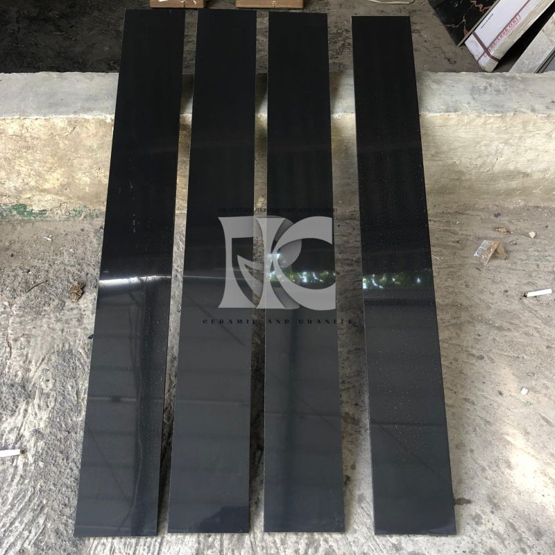 List plint granit 10x80 Hitam polos / glossy