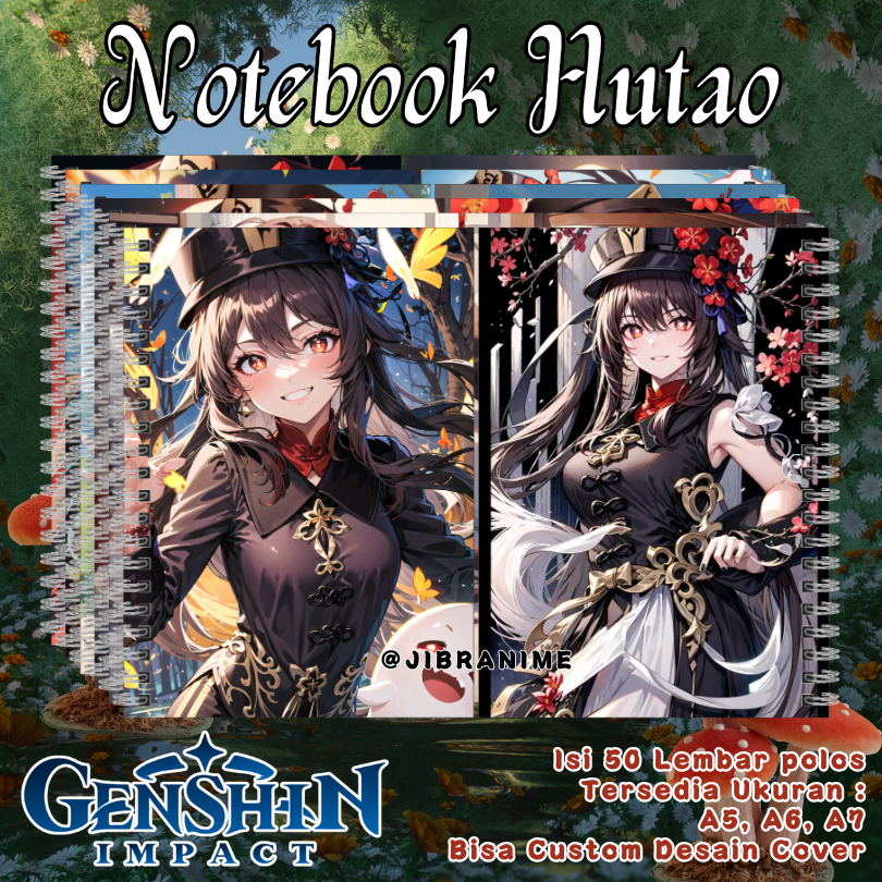 

Note Book Hutao Genshin Impact / Notebook Hutao / Buku Catatan / Bisa Custom