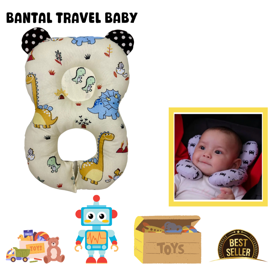 bantal travel bayi katun micro/bantal bayi/bantal peyang leher/bantal leher
