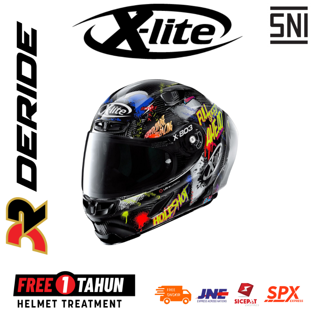 HELM XLITE X-803 RS ULTRA CARBON HOLESHOT 034 FULL FACE SNI