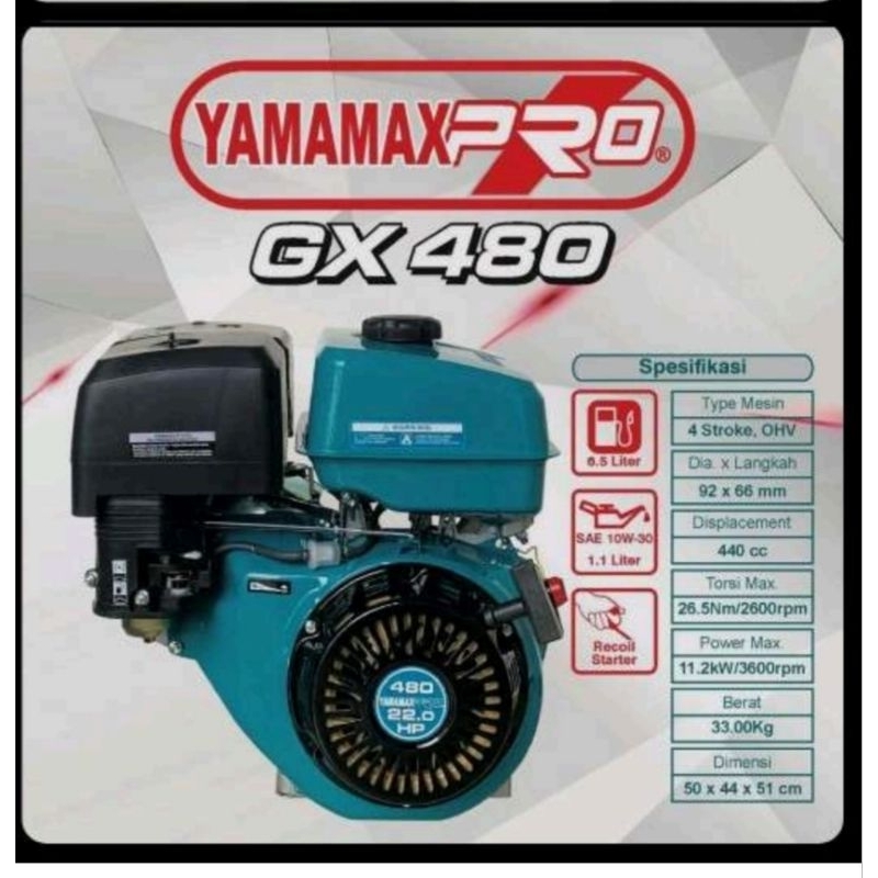 Mesin bensin penggerak serbaguna Yamamax Pro GX480 22 hp 22 pk