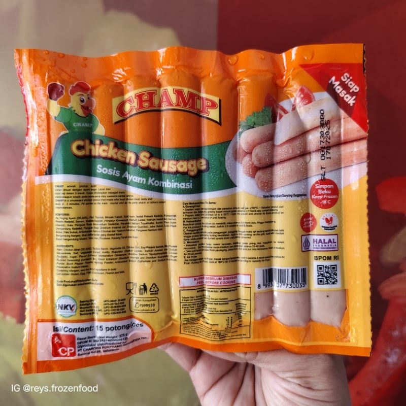 

Champ sosis ayam 375gr (isi 15pc)