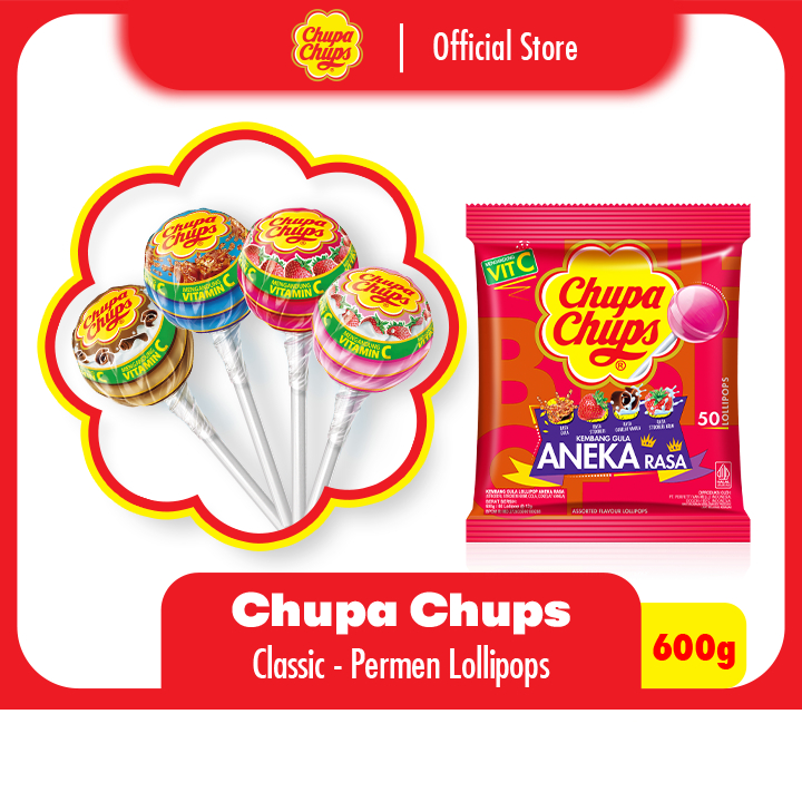 

Chupa Chups Lollipops Classic 12g - Permen Lolipop (1Box)