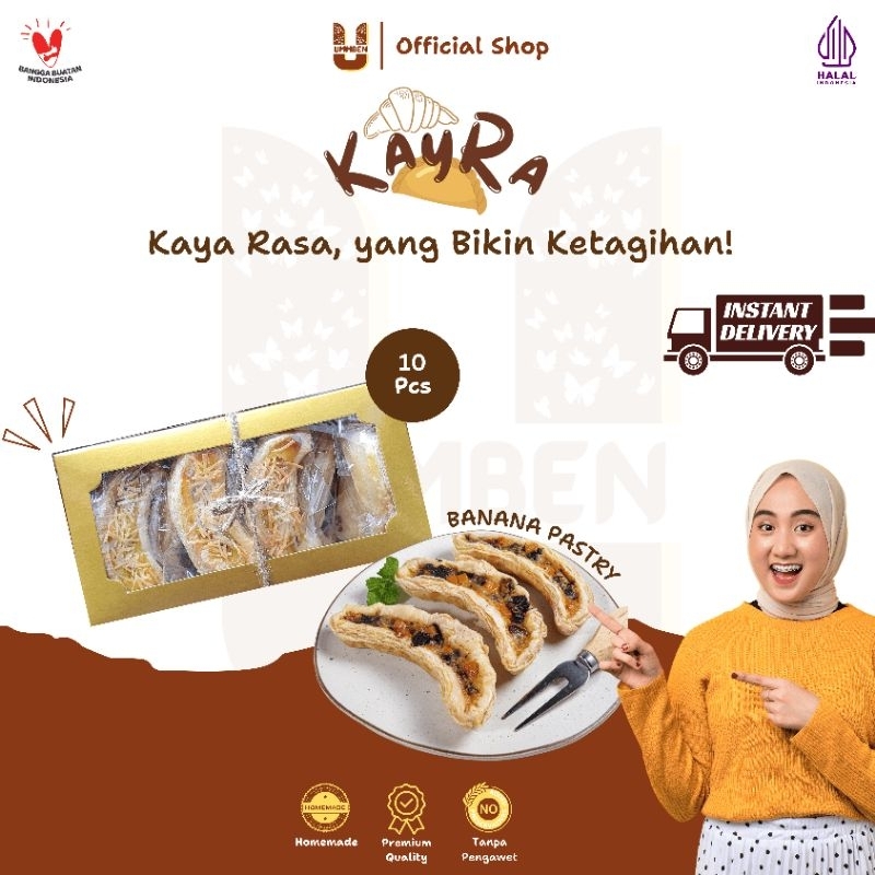 

KAYRA Ummben Banana Pastry 10pcs Cemilan Pisang Enak Homemade Halal