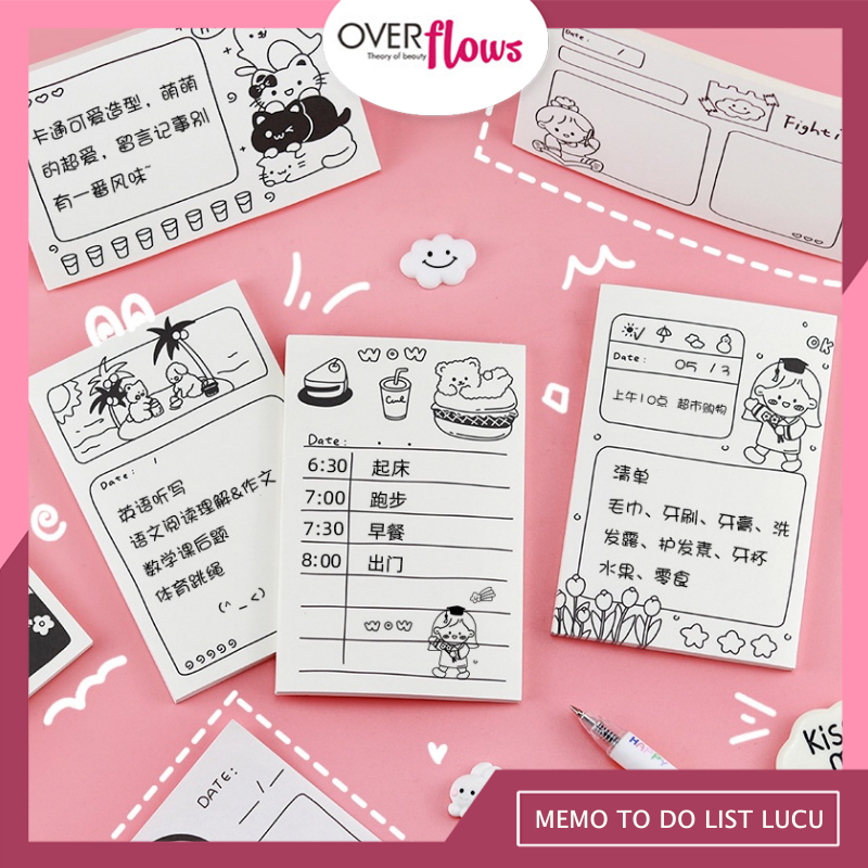 

OVERFLOWS.ID STICKY NOTE MEMO TEMPEL TO DO LIST LUCU MOTIF KARTUN BEAR