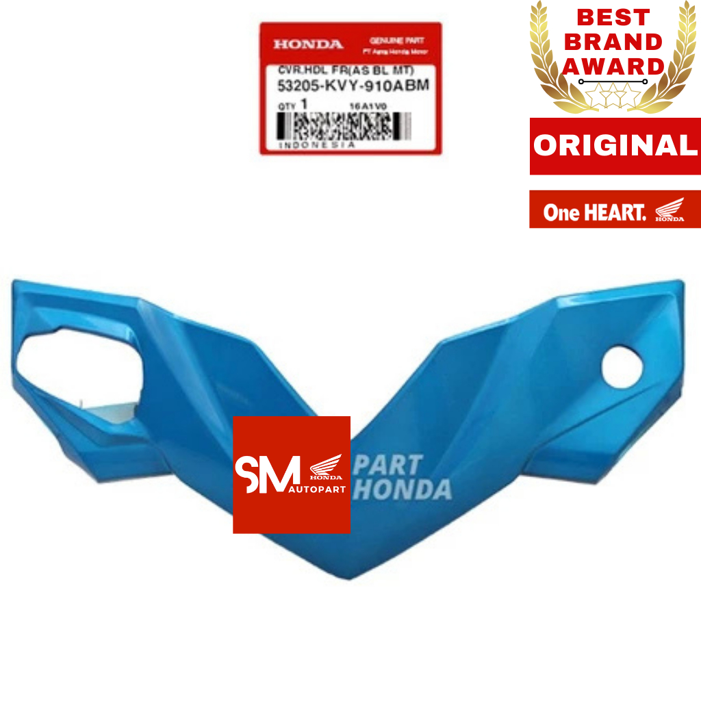 53205-KVY-910ABM Batok Depan Stang Stir Cover Handle Beat Karbu Biru