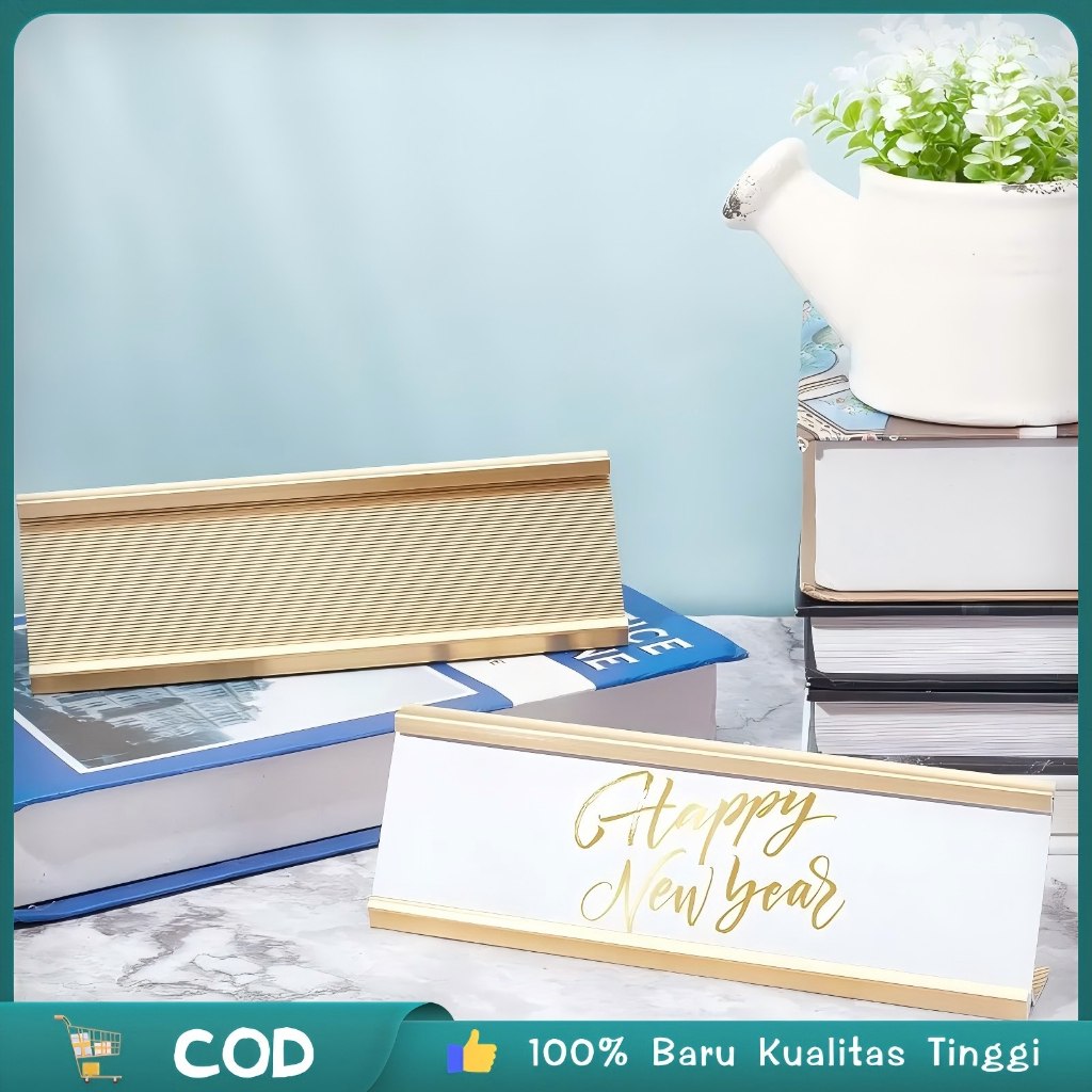

NEW Aluminium Name Plate Holder Papan Nama Meja Kantor Bisnis Kartu Name Tag Segitiga Table Nameplat