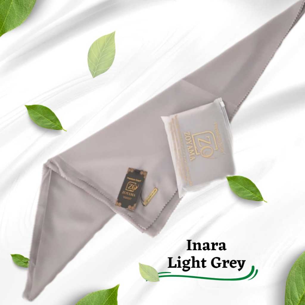ZOYAMA Inara - Hijab Light Grey - jilbab segiempat diamond jumbo