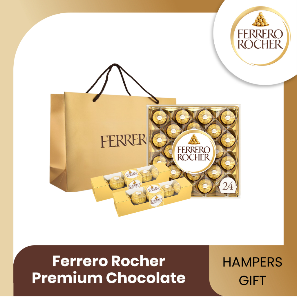 

Hampers Gift - Ferrero Rocher Cokelat Premium Isi 24pcs dan 5pcs