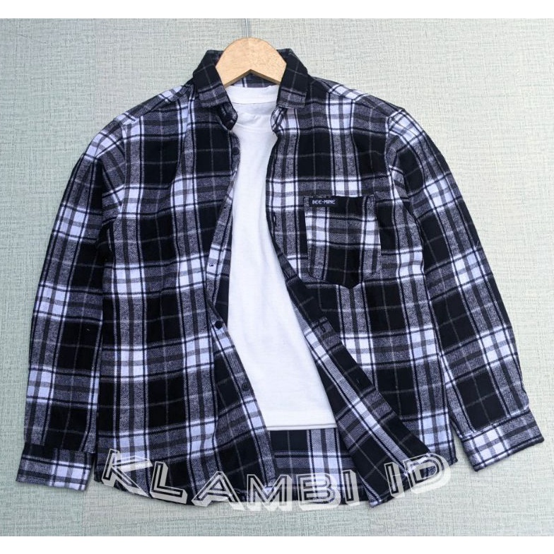 KODE N86D Kemeja Flanel Anak Laki Laki Usia 49 Tahun ORI Lengan Panjang Kotak Kotak FLANEL Original 