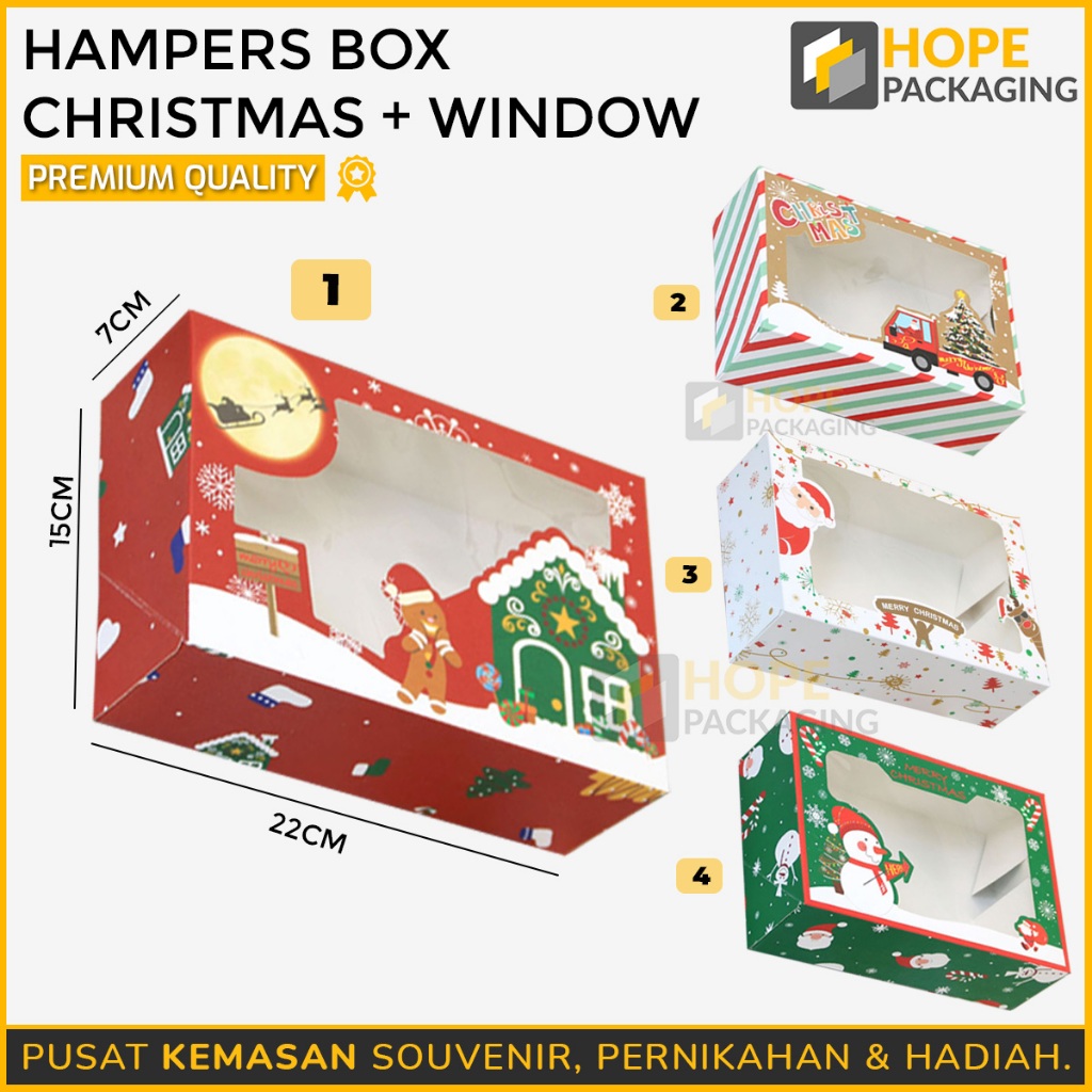 

Hampers Box Natal + Window / Kotak Jendela Merry Christmas / Kotak Kue Box Cookies