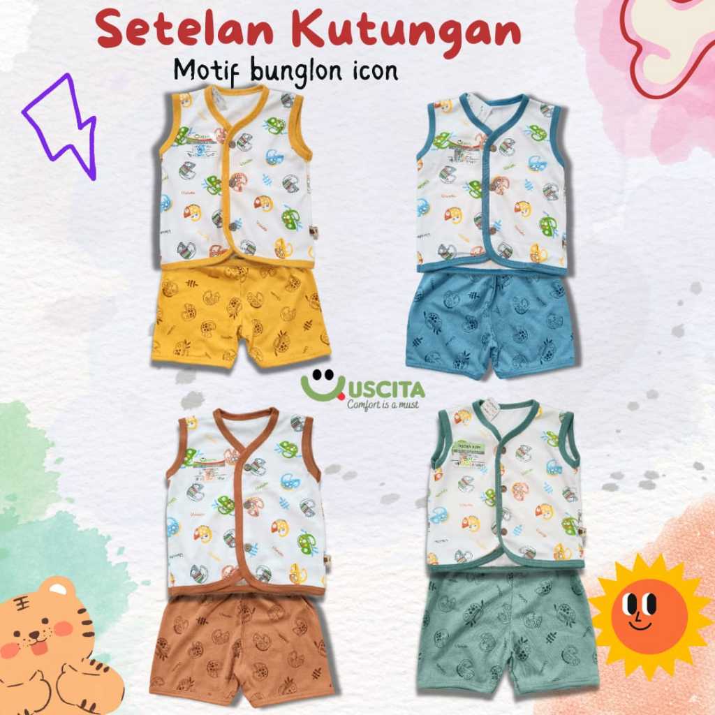 USCITA BABY - Setelan Kutungan celana pendek Motif Bunglon - Baju baby dan anak Ber-SNI H.426216B M