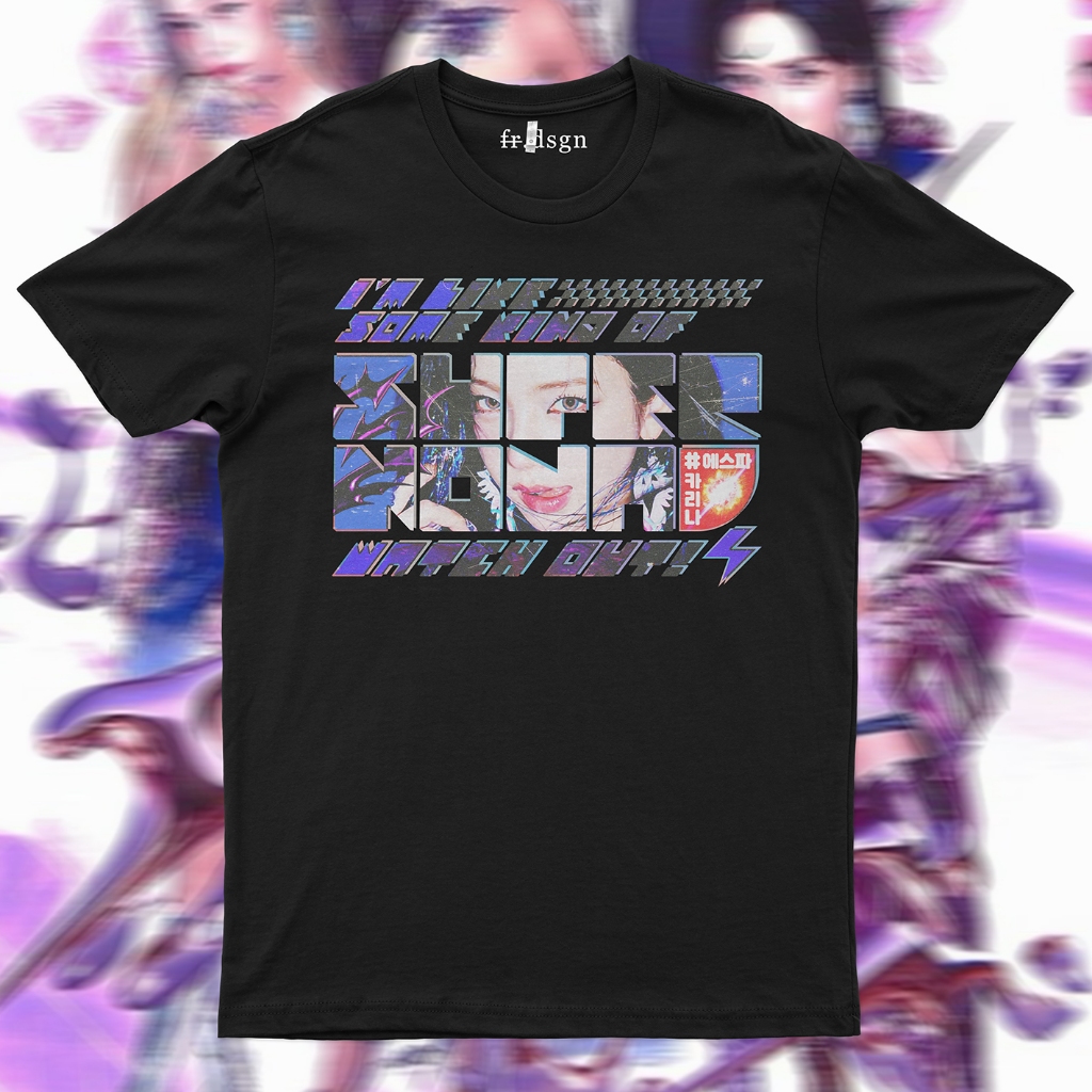 T-shirt Kaos Retro Vintage KPOP Aespa Supernova Karina