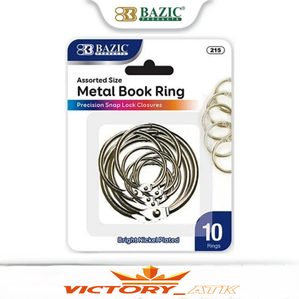 

Bazic Assorted Size Metal Book Rings (10/Pack) - Ring Buku