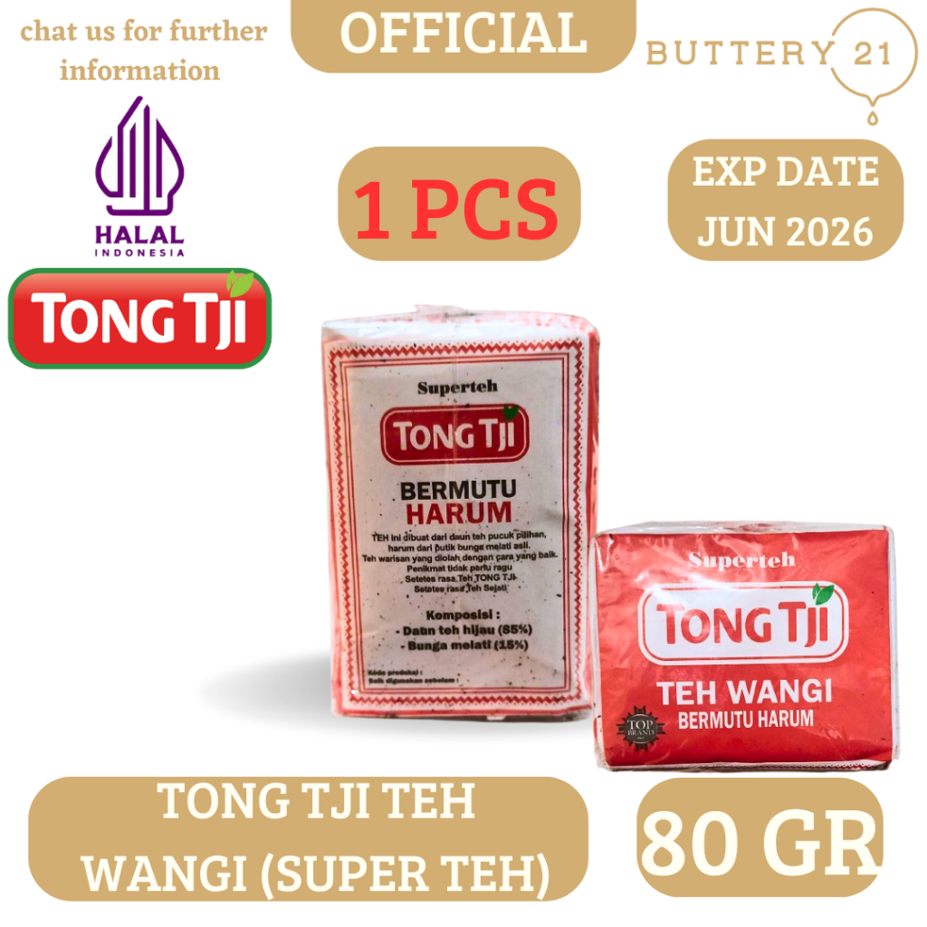 

TONG TJI TEH WANGI 80 GR (1 PCS)/SUPER TEH BERMUTU HARUM/DAUN TEH HIJAU BUNGA MELATI