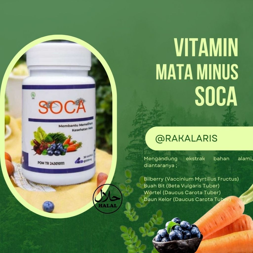 KAPSUL SOCA MATA MINUS | VITAMIN MATA KESEHATAN MATA | VITAMIN MATA MINUS PLUS / KATARAK / SILINDER