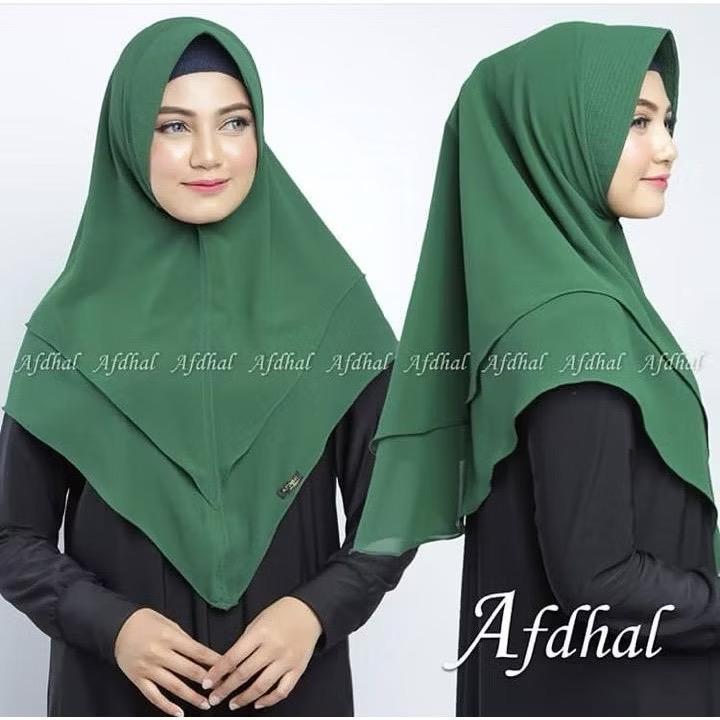 Hijab Khimar mini 2 Layar Ceruty BabydoLL ll Jilbab Instan Dua layar Depan Lancip || Kerudung Pesta