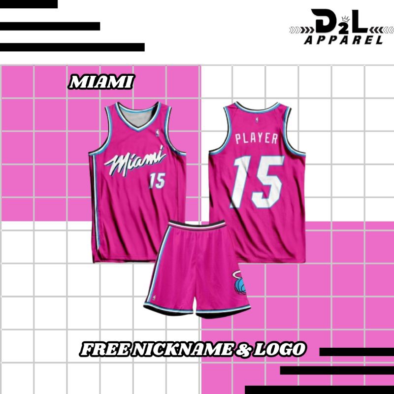 JERSEY BASKET MIAMI PINK FULL PRINTING
