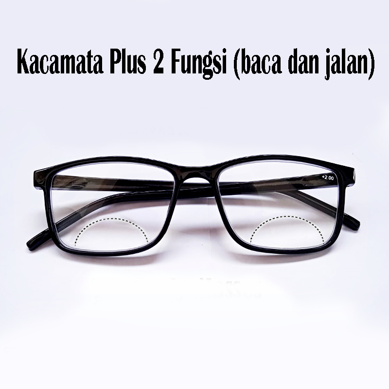kacamata baca plus (+) 2 fungsi uk +1.00 s/d +4.00 pria dan wanita kaca mata rabun dekat untuk baca 