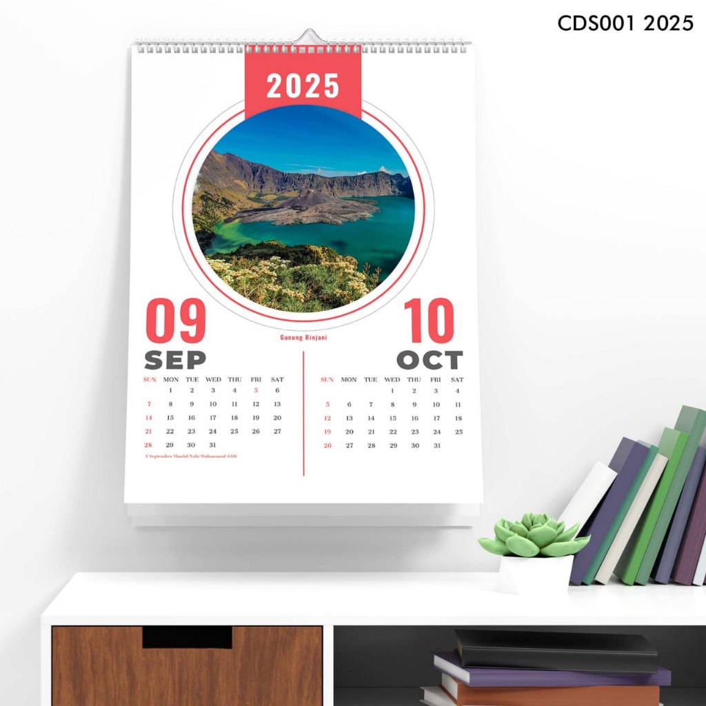 

Kalender Dinding 2025 Aesthetic Ukuran A3 Spiral Putih Gaya Elegan - 7 Lembar