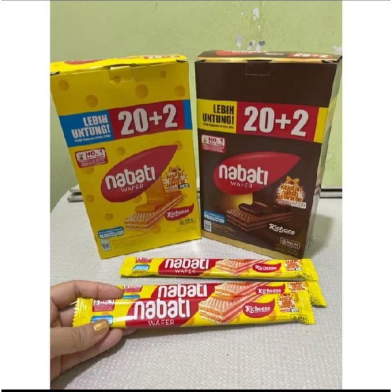 

Wafer Nabati 500 keju dan coklat 1box isi 20pcs