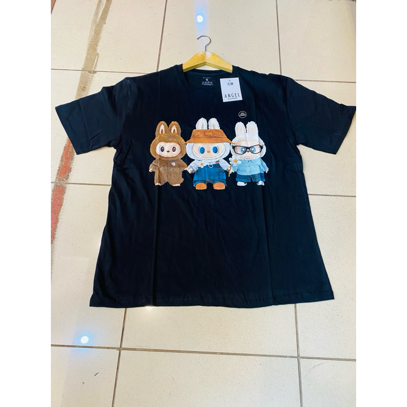 KAOS LABUBU HITAM KAOS CEWEK Kaos oversize JUMBO kaos oversize oval wanita pria